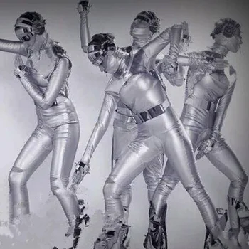 2022 חדש מועדון לילה בר DS די. ג ' יי גברים ונשים רקדנית על הבמה, התלבושות טכנולוגיה כסף סרבל, קסדה חליפת החלל DWY3007