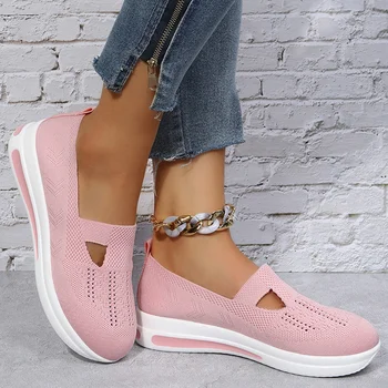 2023 אופנה נשים נעלי ספורט להחליק על נעלי ספורט פלטפורמה לנשימה רשת נעלי בתוספת גודל גבירותיי Vulcanize נעליים Zapatillas Mujer