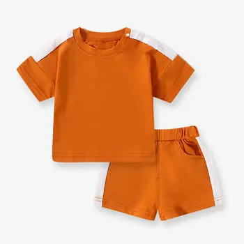 2023 בייבי בנים בגדים סטים הקיץ היילוד כותנה חולצות+מכנסיים קצרים 2pcs אימוניות עבור ילדים פעוט אופנה ספורט מתאים