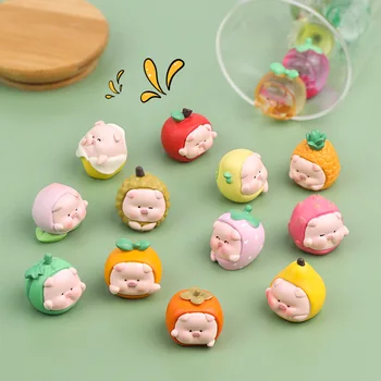 24Pcs/סט פירות הסיפור עיוור שקיות ירקות ופירות חמוד הפתעה תיבת קריקטורה תינוק חזיר אנימה דמויות מתנת יום הולדת מודל צעצועים