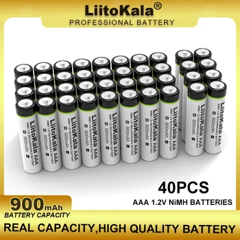 40 PÇS/LOTE LiitoKala AAA NiMH 1.2 V Bateria Recarregável 900mAh Apropriado פארא Brinquedos, Ratos, Balanças Eletrônicas, וכו'.
