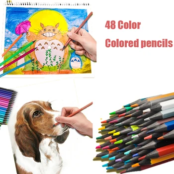 48 עפרונות צבעוניים אמנות מקצועי מסיסים במים 24/36/48 שמן עפרונות רכים ליבת הציור צבעים כלי כתיבה ציוד ציור