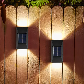6 LED סולארית חיצונית אור תאורה סולארית חיישן מנורת אורות הרחוב החיצוני קישוט הגן גרלנד עמיד למים השמש אור הקיר