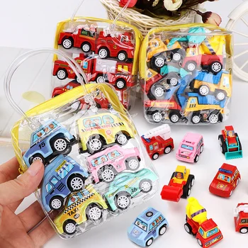 6 מיני דגם של מכונית צעצוע לסגת המכונית צעצועים הנדסת רכב הכבאית, ילדים האינרציה מכוניות הצעצוע Diecasts צעצוע לילדים מתנת
