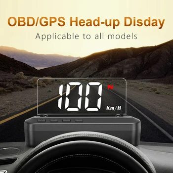 C100 GPS/OBD2 האד תצוגה עילית המכונית צריכת דלק מד מהירות EOBD מקרן נהיגה על לוח המחשב אביזרי רכב