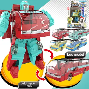 Diecast מיניבוס רכב דפורמציה רובוט הפיכת מודל ילדים צעצוע מתנה לפתח דמיון היכולת של הילדים להביא כיף גדול