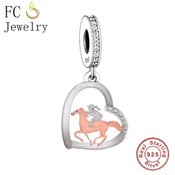 FC תכשיטים מתאימים המקורי צמיד כסף סטרלינג 925 ילדה רכיבה על סוס מירוץ רוח חרוז להכנת נשים Berloque 2023