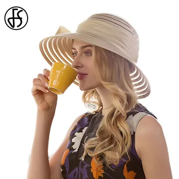 FS הקיץ מגן השמש החתונה הכנסייה כובעים לנשים קוקטייל מסיבת התה סומבררו בנות הגנת UV חוף כובע 2023 Fedoras