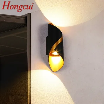 Hongcui קיר חיצוני גוף תאורה LED עמיד למים מנורת קיר מודרני פטיו יצירתי דקורטיבי עבור גינה מרפסת מרפסת חצר