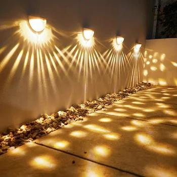 LED אור שמש מנורות קיר חיצוניות אנרגיה גן מנורות עמיד למים השמש גדר המנורה חג מולד קישוט לויה אור Led