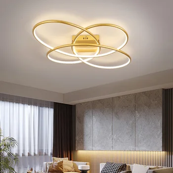 Led מנורת תקרה עבור חדר השינה, הסלון אורות התקרה מודרני מינימליסטי 50/80W מתקן הזהב השחור בית עיצוב תאורה Luminary