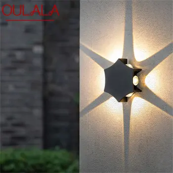 OULALA יצירתי קיר חיצוני גופי תאורה מודרניים שחור עמיד למים LED פשוטה המנורה הביתה מרפסת מרפסת וילה