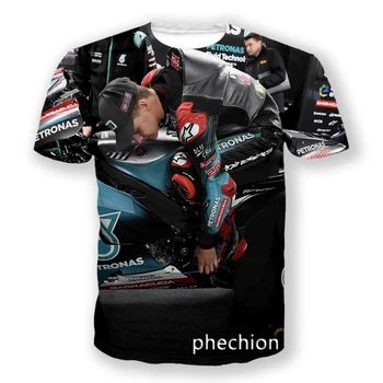 phechion אופנה חדשה גברים/נשים Quartararo 3D הדפסה שרוול קצר חולצה מזדמן היפ הופ קיץ חולצת מקסימום S123