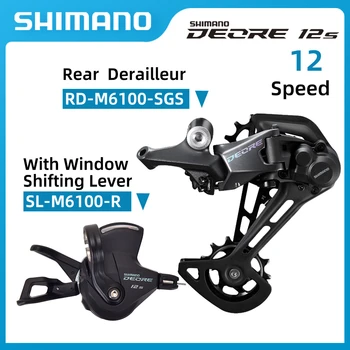SHIMANO DEORE M6100 12 מהירות Groupset מחלף SL-M6100-R Rear Derailleur RD-M6100-SGS חלקים מקוריים עבור אופניים MTB