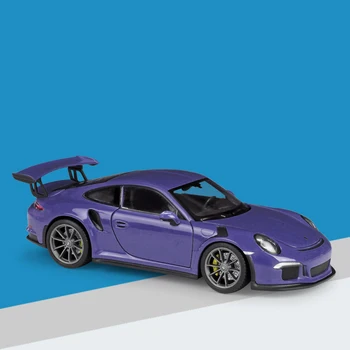 WELLY1:24 בקנה מידה 2016 פורשה 911 GT3 RS סגול מכונית ספורט הדמיית סגסוגת למות יצוק דגם המכונית אוסף צעצוע מתנות
