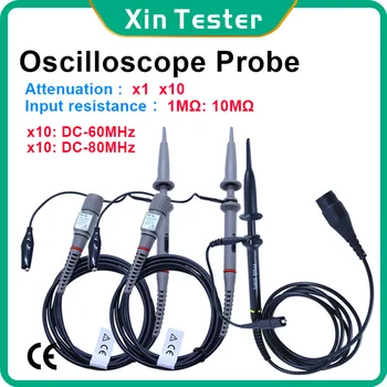 Xin טסטר דיגיטלי אוסצילוסקופ בדיקה X1 X10 60MHz 80MHz Osciloscopio מבחן הגששים עם כוונון בורג אורך 130cm