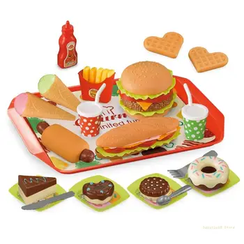 Y4UD סימולציה צעצועים המבורגר נקניקיות, צ ' יפס מהר צעצועים חינוכיים