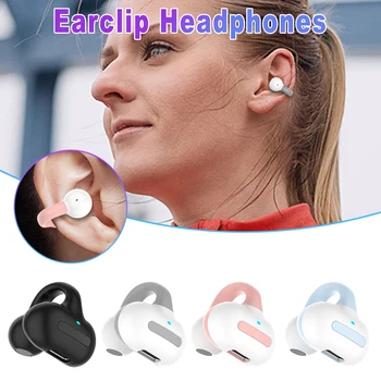אלחוטית אוזן קליפ אוזניות Bluetooth תואם ספורט HiFi נשמע אוזניות דינמיות דיבורית עגיל אוזניות לריצה אימון