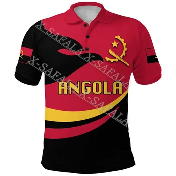 אנגולה דגל המדינה סמל לאומי חולצת פולו Customed שם Mens שחור ולבן סל אישית דיסק גולף חולצות-2