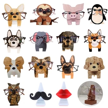 בעלי חיים חמודים המשקפיים בעל לעמוד כלב קורגי מסגרת משקפיים מחזה בעל עץ קישוט משקפי שמש משקפיים מדף תצוגה