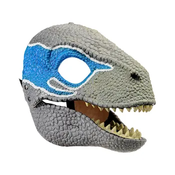 דינוזאור מסכת מתנות קרנבל מתנות מסכת ילד הדינוזאור אביזרים מסכת מתנות קרנבל מתנות ראפטור מסכת ילד כחול דינוזאור