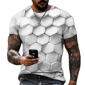 חולצת הטריקו של הגברים בגדים 2023 קיץ שגרתי הקיץ דק העליון מופשט מעוין הדפסה היפ-הופ, מצחיק O-צוואר קצר חולצות