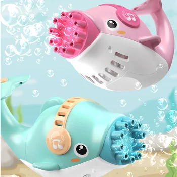חשמליים דולפין Gatling אקדח בועות אוטומטי משחת, סבון בועות מים מכונת כריש לילדים בקיץ מתנה חיצוני צעצועים לילדים