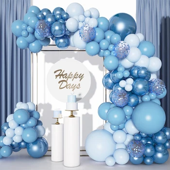 כחול בלון גרלנד קשת ערכת חתונה בלון יום הולדת 1 שנה מסיבת יום הולדת קישוט הילדים מקלחת תינוק ילד לטקס Baloon