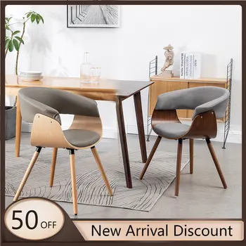מודרנית מרגיעה כסאות אוכל מעץ, משענת יד מינימליסטי ייחודי כסאות אוכל מעצב יצירתי הקבלה Silla Comedor רהיטים