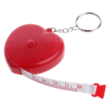 מחזיק מפתחות נייד נשלף שליט בצורת לב מדידה 1.5 מ ' A0KF