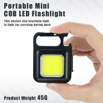 מיני נייד בכיס נטענת USB פנס קוב עובד אור LED מחזיקי מפתחות חוצות חירום קמפינג חולץ פקקים דיג