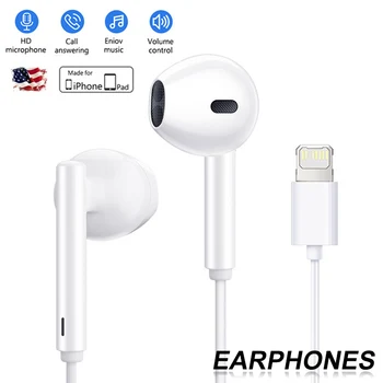מקורי אוזניות עבור iPhone של אפל 11 12 13 14 Pro מקס מיני Wired אוזניות 6 7 8 פלוס X XS XR אוזניות Bluetooth אביזרים