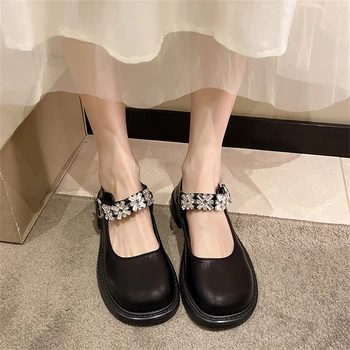 מקורי קיץ נשים לוליטה יפנית חמוד מרי ג ' יין בציר הנשי בנות התלמידים JK מדים עקב גבוהות נעלי פלטפורמת סנדל