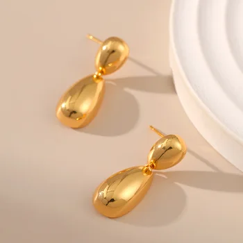 נחושת מצופה זהב 18K טיפה צורה עיצוב אישיותו הייחודית קסם תכשיטים עגילים לנשים לחג מתנות יום הולדת