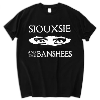 נשים גברים חולצת טי Harajuku Siouxsie and The בנשיס גברים חולצה מגניב גותי פאנק העיניים גרפי Tshirts את התרופה יוקרתי גבר