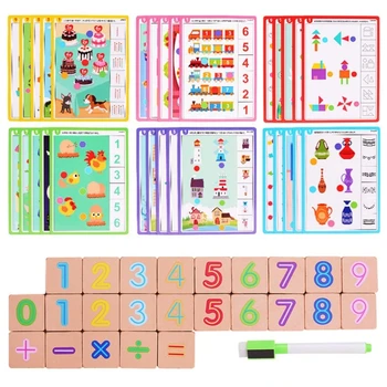 עץ פאזל עבור פעוטות ילדים בגילאי 3-5 Montessoris לוח צעצוע בנים בנות מתנות מתמטיקה למידה צורת מיון צעצוע